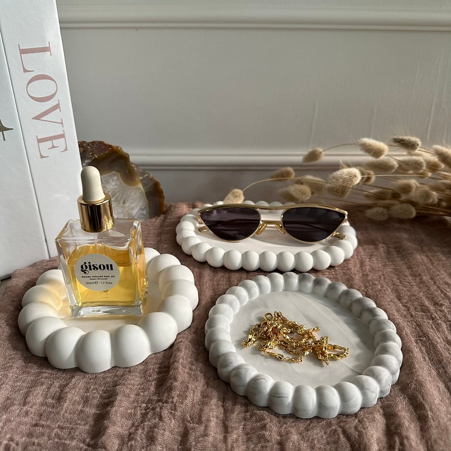 Bubble Tablett – Rund & Oval · Handgemachte Schmuckablage