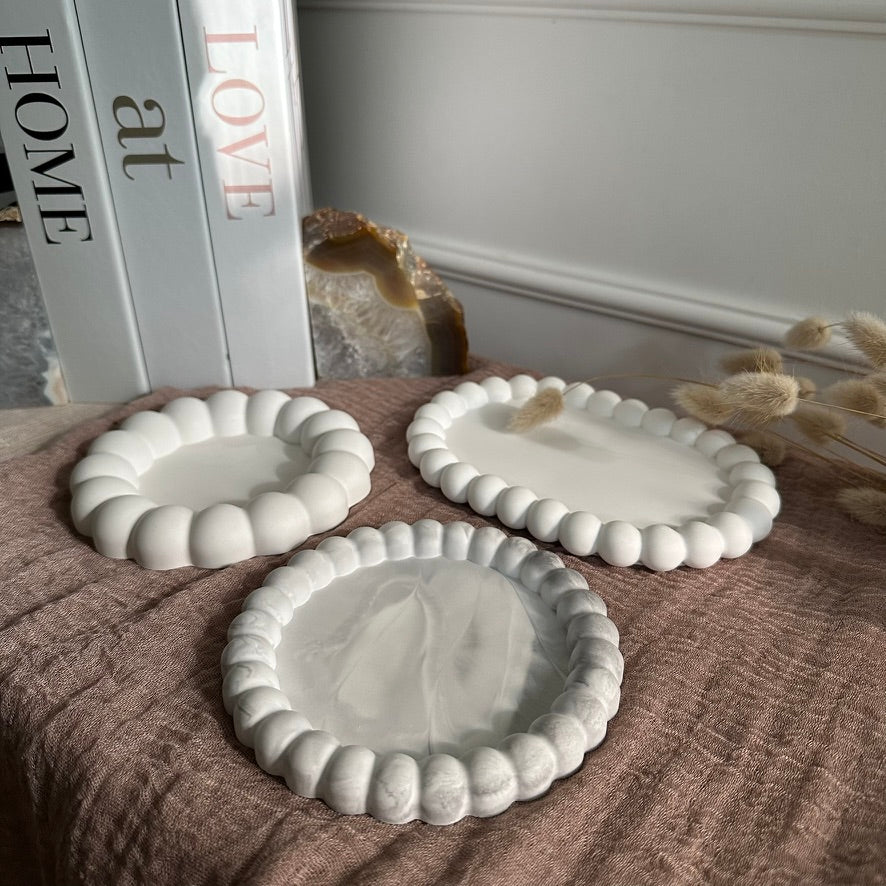Bubble Tablett – Rund & Oval · Handgemachte Schmuckablage