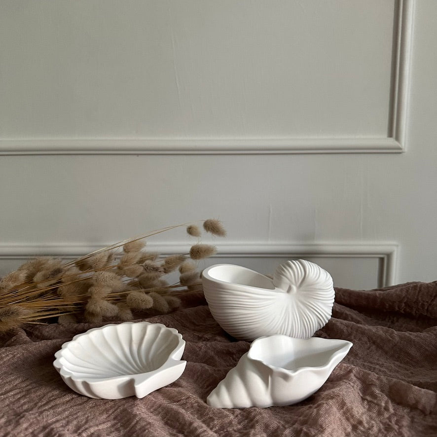 Ocean Shell Trio – Muschel-Schalen · Handgemachte Deko-Objekte einzeln & im 3er-Set
