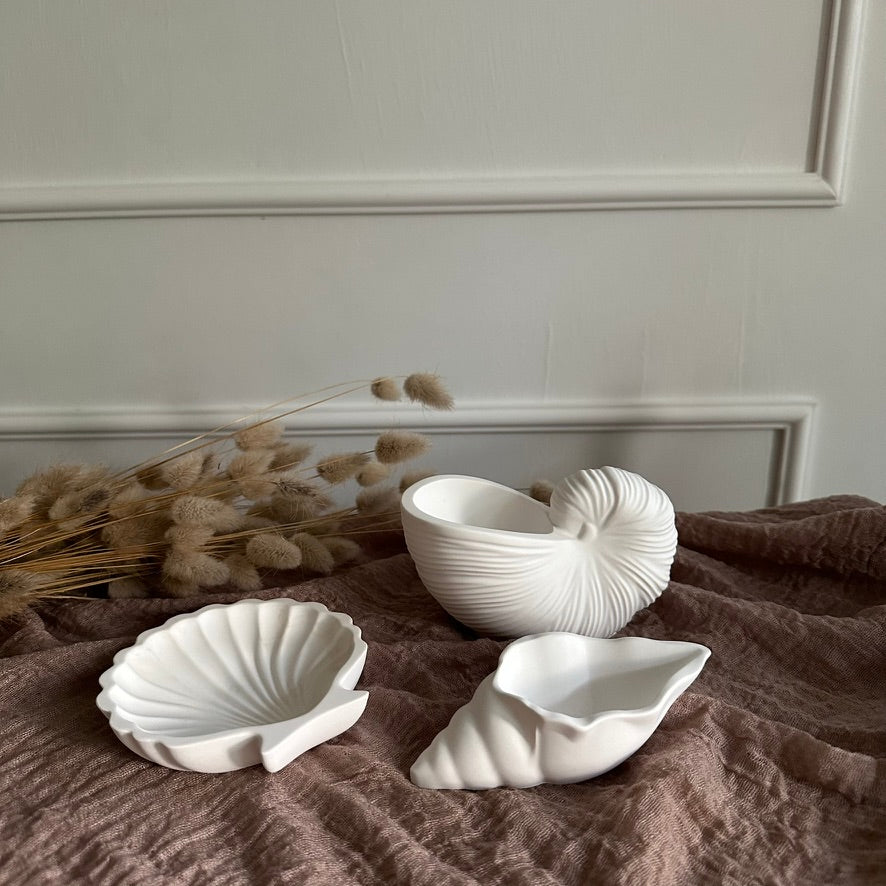 Ocean Shell Trio – Muschel-Schalen · Handgemachte Deko-Objekte einzeln & im 3er-Set