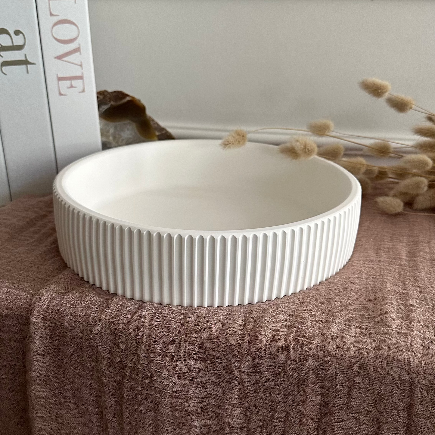 Linea – Geriffeltes Tablett (Low & High) · Handgemacht