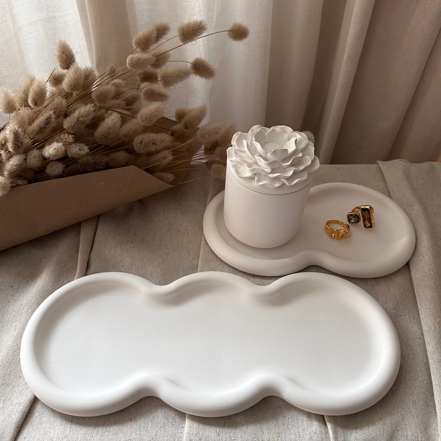 Clouds Duo · Clouds Trio – Design-Tablett · Handgemachtes Interior-Highlight